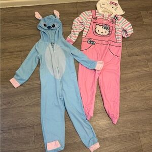 Komar Kids Blue and Pink Animal Hooded Footies